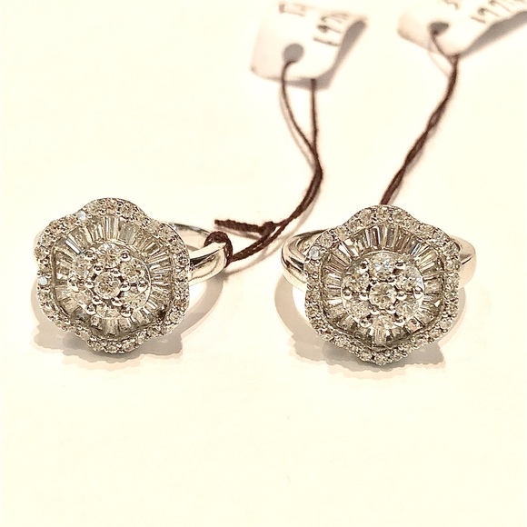 Gorgeous Sterling Silver and Faux Diamond Ring Set - Picture 4 of 7